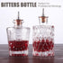 Bitters Bottle Set of 2 Cocktail Glass Bitters Bottle for Cocktail with Metal Dasher Top, SET002 (Set of 2)
