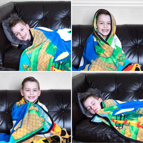 Franco Kids Bedding Super Soft Micro Raschel Throw, 46 in x 60 in, Sonic The Hedgehog