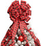 MoonXmas Christmas Tree Topper, Red and Black Buffalo Plaid Christmas Bows for Xmas Holiday Party Decoration.