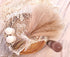 100 pcs Fluffy Pampas Grass Reeds Dried Flower, 17" Tall Not Sparse Natural Plant for Boho Wedding Bouquet Arrangement, Rustic Floral Home Decoration, Vase Filler for Living Room Decor for All Seasons
