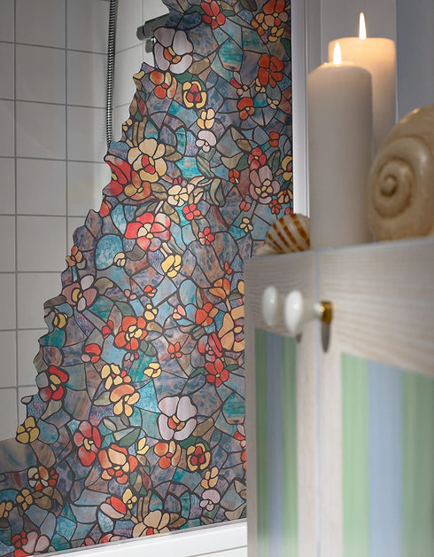 d-c-fix 346-0431 Self-Adhesive Privacy Glass Window Film, Venetian Garden, 17" x 78" Roll,