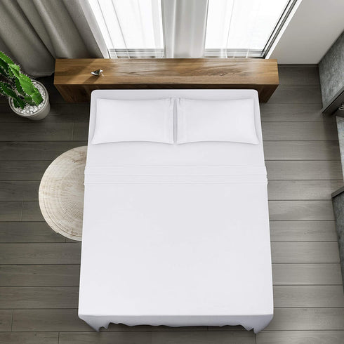 Utopia Bedding Queen Sheet Set - Jersey Knit Sheets 4 Piece Queen Jersey Sheet Set Cotton Jersey Sheets Soft T-Shirt Stretchy Sheets (Queen, White)