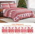 EHEYCIGA Red Printed Quilt Set Queen Christma Reindeer Snowflakes Reversible Holiday Home Décor - Bedspread Coverlet.