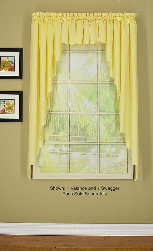Today's Curtain Orleans 12" Valance Tambour Scallop Edge Curtain, Buttercup, 60 in x (W x L)