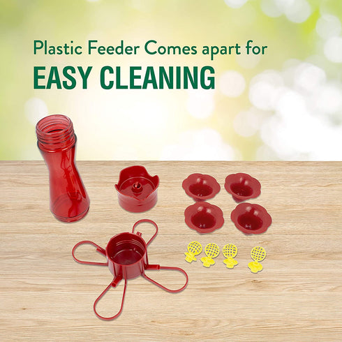Perky-Pet 403CP Pinch Waist Plastic Hummingbird Feeder, 8-Ounce , Red