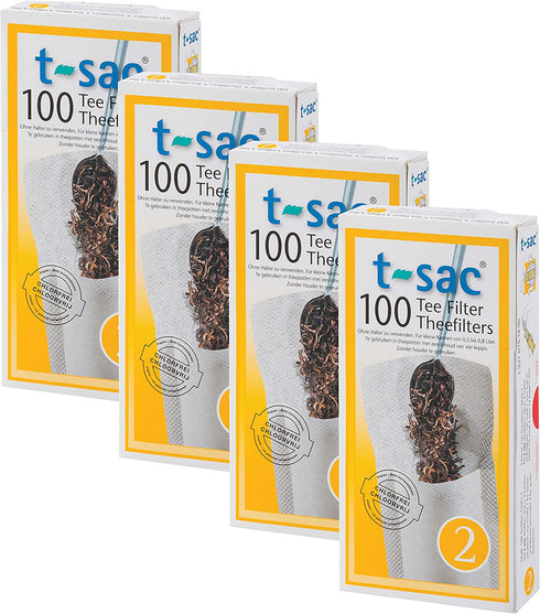 T-Sac Tea Filter Bags, Disposable Tea Infuser, Number 2-Size, 2 to 4-Cup Capacity, Set of 400