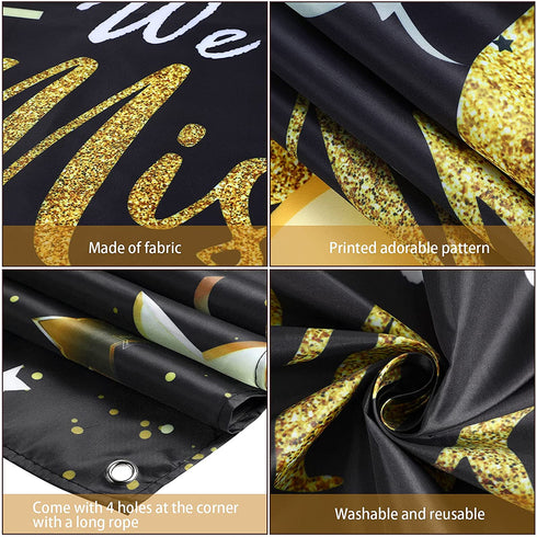 79 Pieces We Will Miss You Party Decorations Black Gold Going Away Party Supplies Balloon and Backdrop Banner Farewell Party Decorations Kit for Retirement Party Office Home Decoration Party Supplies