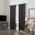 Sun Zero Harding 2-Pack Burlap Weave Thermal Extreme 100% Blackout Grommet Curtain Panel Pair, 52 in x 96, Coal