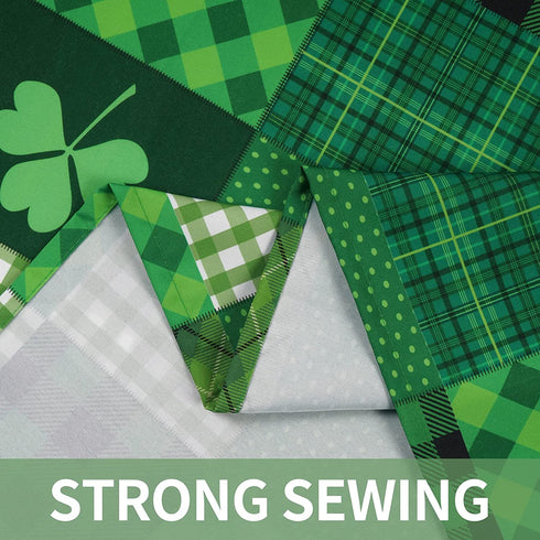 St. Patricks Day Tablecloth, Green Lucky Shamrock Table Cloth, Buffalo Plaid Checkered Tablecloths, Four Leaf Clovers Waterproof Tablecloth Square for Dinner Party Decoration, 55 x 55 inch