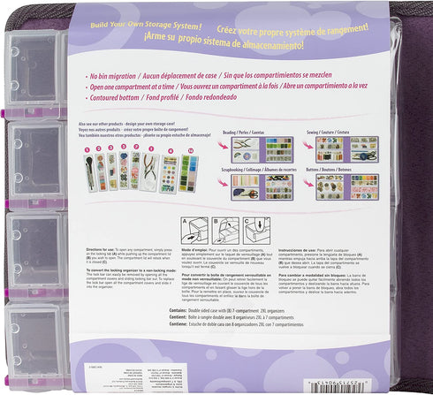 CRAFT MATES Bead Organizer and Plastic Storage Containers for Crafts, Buttons, Pins and More, 56 Locking Compartments, Clear Lids