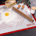 Massive Silicone Pastry Mat, Extra Large 32 x 24 Inches with Dimensions & Non-slip Texture, Non-Slip Design, Dark Red Pattern