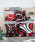 D DIFARIC Red and Black Throw Pillow Covers 18x18 Inches Set of 4 Decor Decorative Throw Pillow Cover Abstract Modern Geometric Square Cushion Cases for Sofa Bed Couch