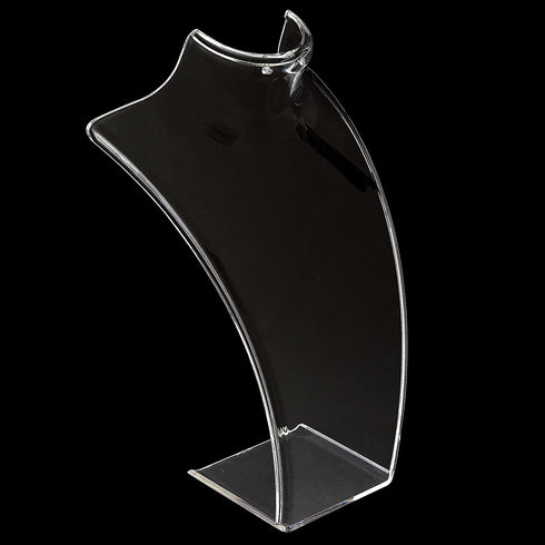 MyGift 8-Inch Clear Acrylic Necklace & Earring Jewelry 3D Bust Display Stand, Set of 2