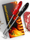 Pigtail Food Flipper Set - 17 & 12 Inch Meat Hooks & Turners with Steel Shafts & Color Coded Handles - Use in Place of Tongs, Spatula & Meat Fork for BBQ Ribs, Steak, Chicken, Sausage, Vegetables