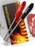 Pigtail Food Flipper Set - 17 & 12 Inch Meat Hooks & Turners with Steel Shafts & Color Coded Handles - Use in Place of Tongs, Spatula & Meat Fork for BBQ Ribs, Steak, Chicken, Sausage, Vegetables
