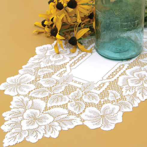 Heritage Lace Heirloom Doily, 12" x 20", White, 4 Count