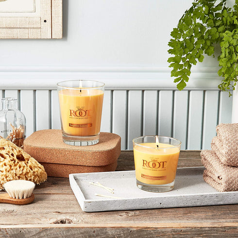 Root Candles 887041 Honeycomb Veriglass Scented Beeswax Blend Candle, Large, Tangerine Lemongrass