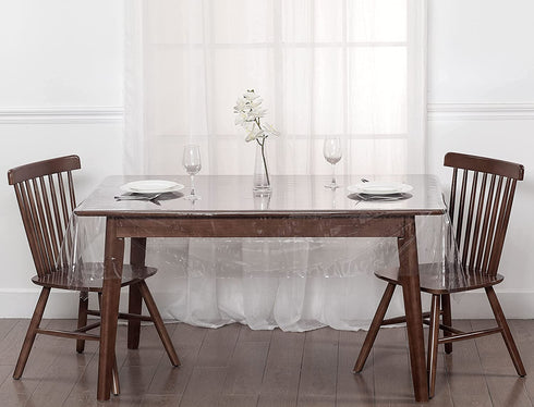 DiamondHome Clear_Transparent Tablecloth Heavy Duty Kitchen Table TOP Cover Water Proof Hard Plastic Vinyl Spills Protector (60" x 102")