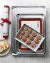 New Star Foodservice 38439 Commercial-Grade 18-Gauge Aluminum Sheet Pan/Bun Pan & Silicone Baking Mat Set, 13" L x 18" W x 1" H (Half Size)