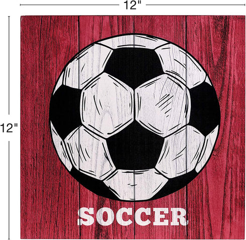EXCELLO GLOBAL PRODUCTS 4 Pack of 12x12 Wall Hanging Sports Signs