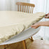 NLMUVW Round Fitted Vinyl Tablecloth with Elastic Edge 100% Waterproof Oil Proof PVC Table Cloth Wipe Clean Table Cover for Indoor and Outdoor, Champagne, 45"- 56"