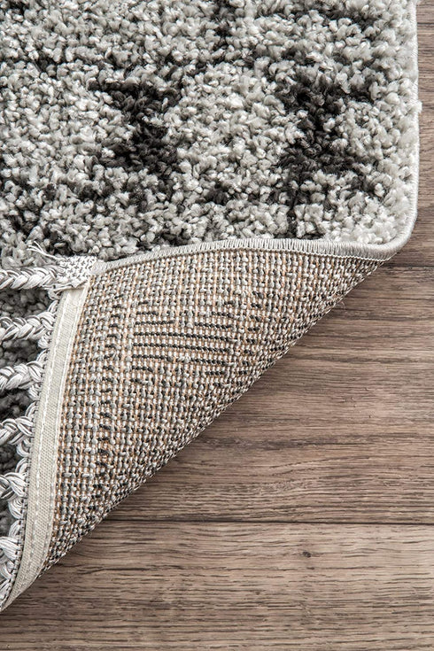 nuLOOM Vasiliki Moroccan Tribal Shag Area Rug, 2' x 3', Grey