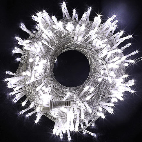 300 LED Christmas Lights, 108.6 Ft Xmas String Light 8 Modes Plug-in Waterproof Mini Lights for Indoor and Outdoor, Holiday Christmas Tree Wedding Party Bedroom Decorations (White )