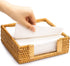 Rattan Baskets for Napkins 7.5" x 7.5" x 2.5" Dinner Napkin Holder for Table Party Square Wicker Basket for Papers Napkin Tray for Kitchen Counter Top