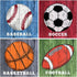 EXCELLO GLOBAL PRODUCTS 4 Pack of 12x12 Wall Hanging Sports Signs