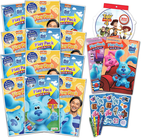 Blues Clues Party Favors Packs ~ Bundle Includes 12 Sets with Blue's Clues and You! Stickers, Coloring Books and Crayons (Blues Clues Party Supplies)