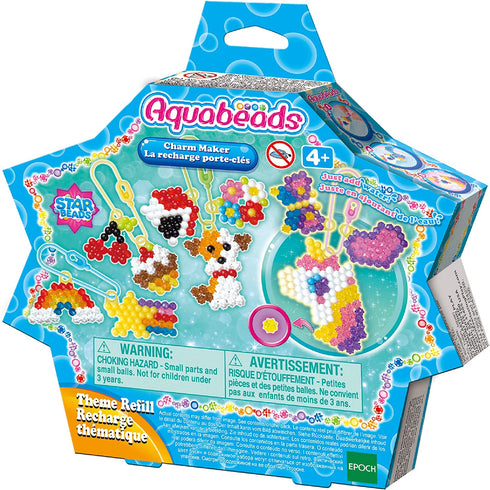 Aquabeads Arts & Crafts Charm Maker Theme Refill with Beads, Templates and Keychains