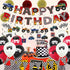 54 Pcs Monster Truck Birthday Supplies - Happy Birthday Banner Monster Truck Banner Checkered Triangle Bunting Flags, Pom Poms Flower, Hanging Swirls Truck Shape, Multicolor Balloons with Truck