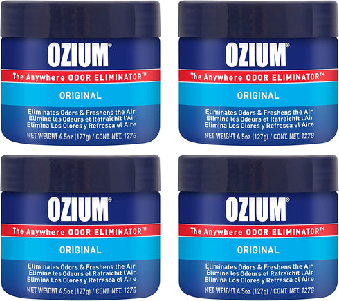 Ozium 4.5 Oz. 4 Pack Odor Eliminating Gel for Homes, Cars, Offices and More, Original Scent, 4 Pack