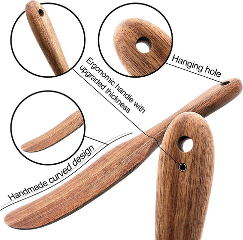 Plantéa Acacia Wooden Spurtle Set, Spurtles Kitchen Tools As Seen On Tv, Premium Wood Spatula Set, Heat Resistant Non Stick Spurtle Wooden Cooking Utensils For Stirring, Mixing, Whisking, Serving.(5)