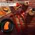 Wooden Flatware Set Natural Wooden Cutlery Set Chopsticks Spoon Fork Set Long Handle Utensils Set Reusable Japanese Style Tableware Set for Kitchen, Home, Camping, Picnic (18)