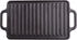 Victoria Rectangular Cast Iron Double Burner, Reversible Griddle Grill Seasoned with 100% Kosher Certified Non-GMO Flaxseed Oil, 13 x 8,3 Inch, Black