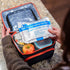 Arctic Zone High Performance Ultimate Secret Insulated Lunch Box Bucket Bag with 2 Piece Leak Proof Food Container and 350g High Performance Ice Pack - Navy