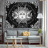 HYPREST Black and White Tapestry for Bedroom, Sun and Moon Tapestry, Burning Sun with Stars Psychedelic Tapestry Indie Wall Tapestry for Living Room Decor With Clips and Hooks (59" x 79"inches)