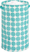 iDesign Dot Fabric Round Storage Bin, Basket Container Mini Hamper with Dual Side Handles for Closet, Bedroom, Laundry, Clothing, Toys, Nursery - Teal