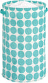 iDesign Dot Fabric Round Storage Bin, Basket Container Mini Hamper with Dual Side Handles for Closet, Bedroom, Laundry, Clothing, Toys, Nursery - Teal