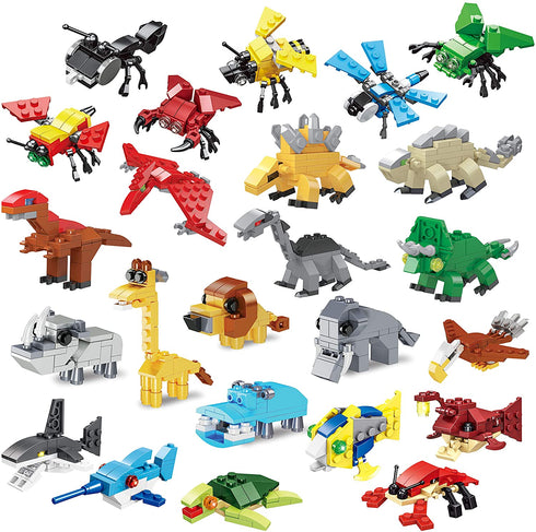 JOYIN 2021 Advent Calendar Kids Christmas 24 Days Countdown Calendar Toys for Kids with Animal Building Blocks