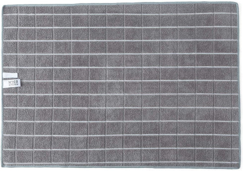 Microfiber Dish Towels - Soft, Super Absorbent and Lint Free Kitchen Towels - 8 Pack (Lattice Designed Gray Colors) - 26 x 18 Inch