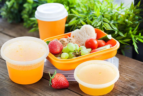 Glotoch 48 Pack 16 oz. (2 Cups) Plastic Food and Drink Storage Containers Set with Lids - Microwave, Freezer & Dishwasher Safe Eco-Friendly, BPA-Free, Reusable & Stackable