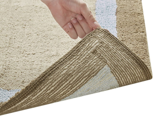 Madison Park Amherst Bathroom Rugs Room D©cor 100% Cotton Tufted Ultra Soft Non-Slip, Absorbent Quick Dry Bathtub Mats, 20x30, Brown/Blue
