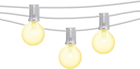 Mr Beams 5W G40 Bulb Incandescent Weatherproof Indoor/Outdoor String Lights, 50 ft, White, Feet