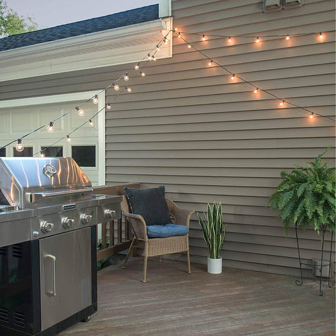 Mr Beams 5W G40 Bulb Incandescent Weatherproof Indoor/Outdoor String Lights, 50 ft, White, Feet