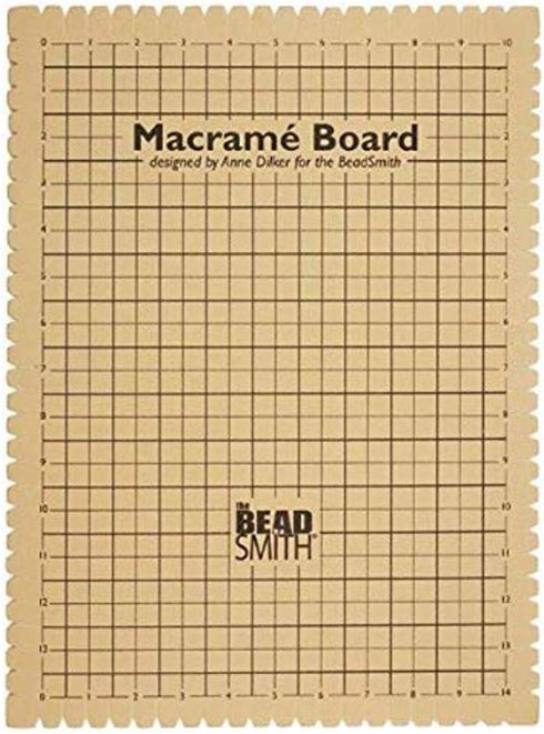 The Beadsmith Macrame Board, 11.5 x 15.5 inches, 0.5-inch-Thick Foam, 10x14" Grid for Measuring, Bracelet Project with Instructions Included, Create Macrame and Knotting Creations
