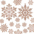 Blulu 50 Pieces Plastic Snowflake Ornaments Glitter Snowflake Christmas Tree Hanging Decorations with 50 Pieces Hooks for Winter Home Wonderland Decor Xmas Party Favors Supplies (Rose Gold)