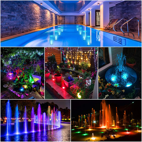 Submersible Led Lights Battery Operated Spot Lights with Remote Small Lamps Decorative Fish Bowl Light Remote Controlled Small Led Lights for Aquarium Vase Base Pond Wedding Halloween Party (4 Pack)