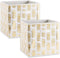 DII Foldable Fabric Storage Containers (13x13x13) Pineapple Gold-Set of 2, Large (2), White